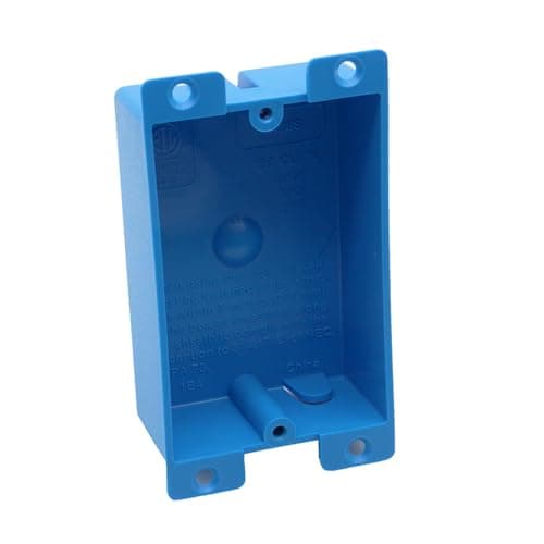 XGGYA Blue Old Work Shallow Outlet Box,Non-Metallic,8 Cubic Inch Shallow Electrical Box,ETL Listed for Home Improvement,AWG Standard,Fire Rated for Two Hours(1 Pack)