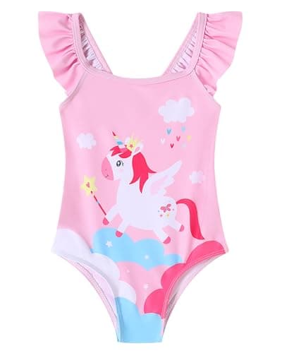 Toddler Girl Swimsuit Pink Unicorn Kids Swimsuits Girls Swim Suit One Piece Ruffle Bathing Suit Beach Pool Kids Swim Suit 4t 5t Swimsuit Girls