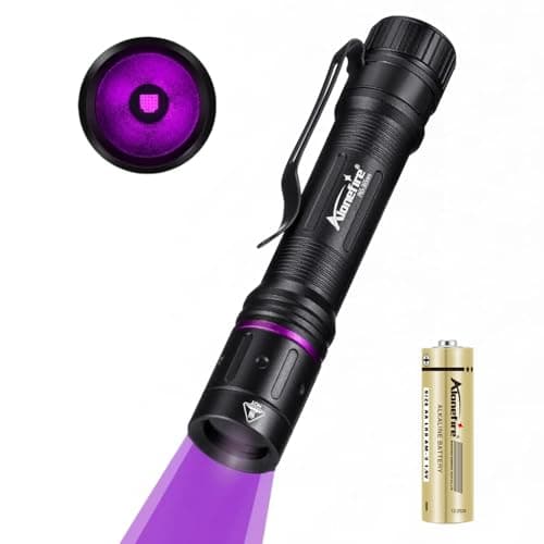 ALONEFIRE P65 Professional 3W UV Flashlight 365nm EDC Blacklight Pet Urine Detector with Filter Lens & AAA Battery