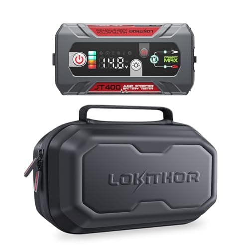 LOKITHOR JT400 2500A Jump Starter & 100-2000 CCA Battery Tester (for Up to 8.5L Gas & 6.5L Diesel Engines) + Storage Bag EVA Protection Case $49 + FS