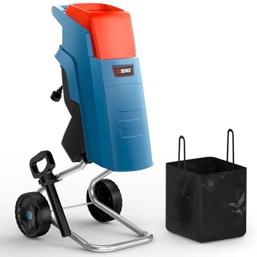 SENIX Wood Chipper, 15-Amp Ele... with 11-Gallon Collection Bag