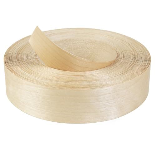 Knoxwell Birch Edge Banding 1-1/2 Inch x 25 FT Roll – 8 FT+ Continuous Lengths – Pre-Glued Real Wood – Iron-On Veneer Edging for Cabinets, Furniture & Large DIY Projects