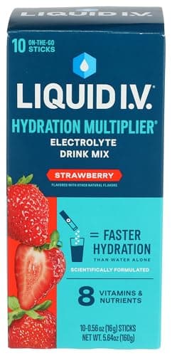 Liquid IV Strawberry Hydration Electrolyte 10 Count, 0.56 OZ