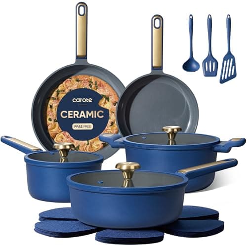 16-Piece CAROTE Ceramic Nonstick Cookware Set (Blue) $39.99 + Free Shipping w/ Prime or on $35+