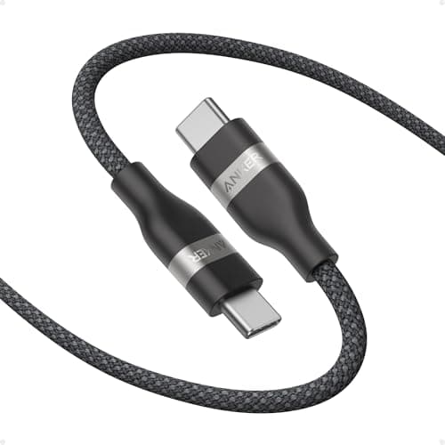 Anker Nano USB C Cable, 240W Flexible Multi-Color Braided Cord, Fast Charging Type C Charger for iPhone 17 Series, MacBook Pro and More (Black, 10ft)