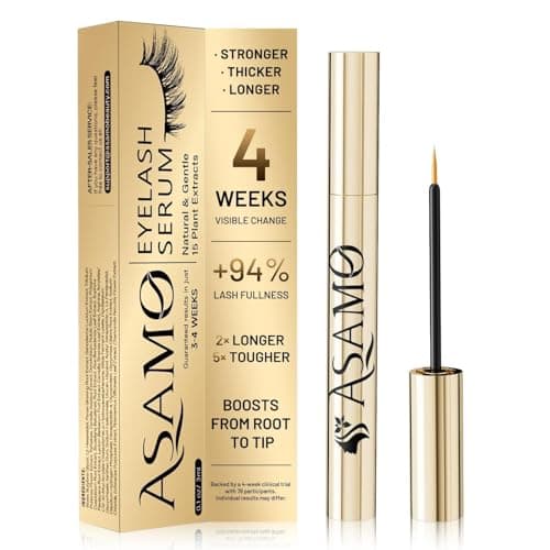 Eyelash Growth Serum – 15 Plant Extracts for Longer, Denser & Robust Lashes,Boosts Natural Lash Development,eyelash serum,Enhance Natural Beauty, Hypoallergenic Oil Free,lash growth serum(PURE GOLD)