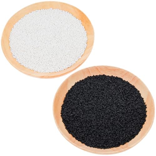 Quancru 100g Artificial Sesame Seeds Fake White Black Sesame Seeds Ideal for Baking, Breads,Cooking, Toppings, Art & Craft, Creative Learning DIY Models
