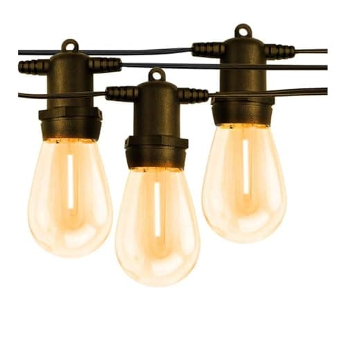 Guntsous S14 LED Outdoor String Lights 27FTx2 with Edison Vintage Shatterproof Bulbs and Commercial Grade Weatherproof Lights for Balcony, Patio, Porch, Backyard (54FT 20LED)