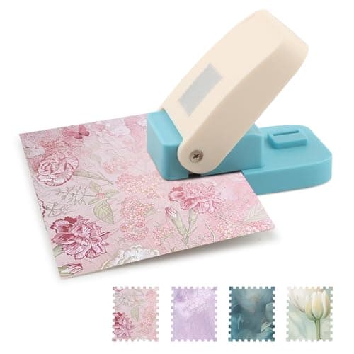 Stamp Puncher,1x0.8'' Rectangular Postage Stamp Punch,Stamp Hole Puncher,Lever Action Craft Punch for Crafting Scrapbooking DIY Card Making Arts Crafts Decorating Cards Supplies,Easy to Use