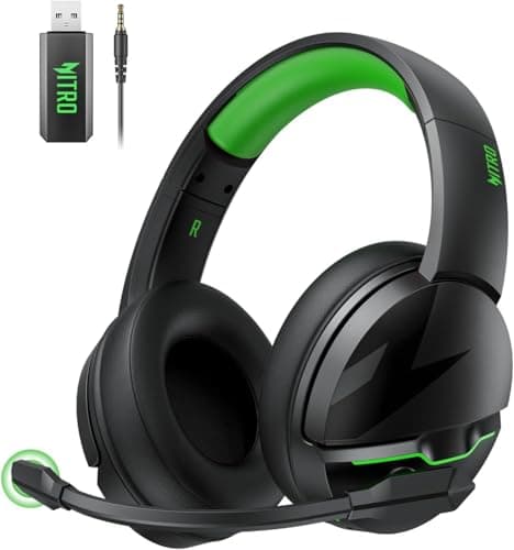 acer Wireless Gaming Headset, PS5 Headset with 2.4GHz for Ps5, Ps4, PC, Switch, Bluetooth 5.3 + 100Hrs Gaming Headphones with Noise Canceling Mic for Laptop, Mobile, Mac, 50mm Drivers (Green) with code 2P4KAZRL