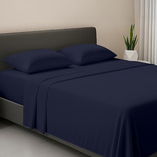 SGI bedding Full Size Navy Blue Soft Brushed Luxury Microfiber 4 Piece Sheet Set- Easy Care, Super Soft & Breathable Cool 15" Deep Pocket Fade Wrinkle Stain Resistant