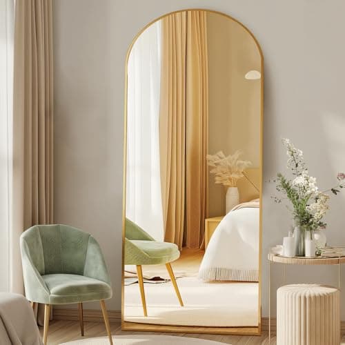 DUMOS 64"x21" Arched Full Leng...r Leaning for Home Decor, Gold