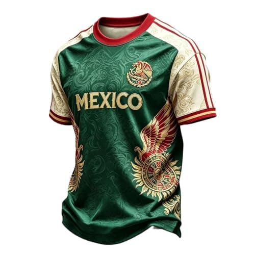 Mexico Jersey for Men Soccer Cup 2026 T Shirts World Soccer Fans Jersey Short Sleeve Crew Neck Mexican Graphic Playeras De Mexico Sport Tee Jerseys