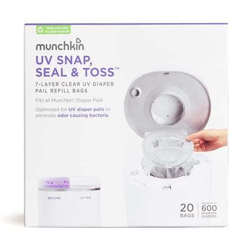 Munchkin® UV Snap, Seal & Toss...o 600 Newborn Diapers, 20 Pack