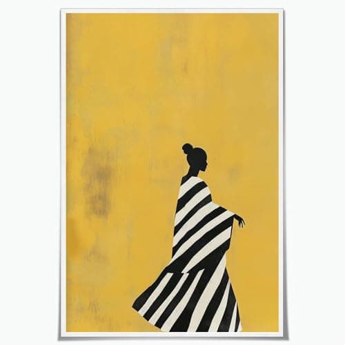 Black African American Women Pictures Wall Art Black Female Picture Printing Trendy African American Girl Poster Minimalist Wall Art 16x24 Inch Unframed for Apartment Living Room Bedroom Home Decor