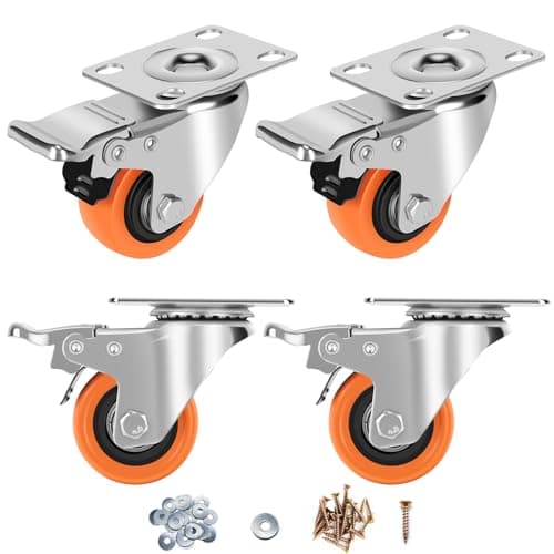 4-Ct 2" ASRINIEY Heavy Duty Swivel Caster Wheels w/ Dual Locking Brakes $12.60 & More