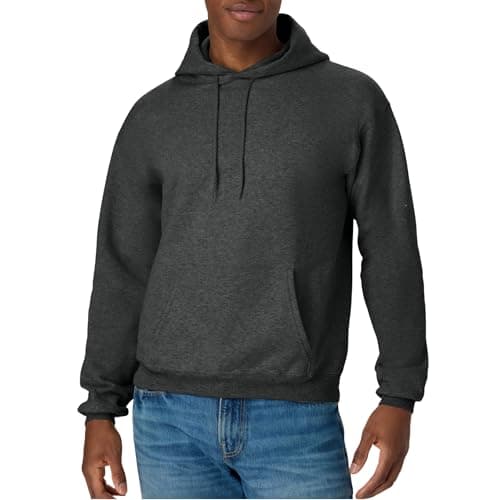 Hanes Comfortblend EcoSmart Hoodie, Midweight Fleece, Pullover Hooded Sweatshirt for Men, Charcoal Heather, 5X-Large