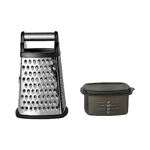 $7** | KitchenAid Gourmet Stainless Steel Box Grater w/ 3-Cup Storage Container (Black) at Amazon
