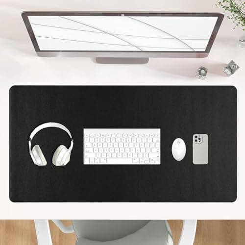 Carethos Black Leather Desk Mat Large Mouse Pad, Waterproof Desk Pad for Keyboard and Mouse, Non-Slip Computer Desk Protector, Smooth Mouse Movement Desk Mat for Home and Office(31.5"×15.7")