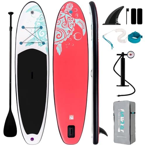 11' FunWater Inflatable Stand Up Paddle Board w/ Aluminum Alloy Paddle & Accessories (Pink Turtle) $85.38 + Free Shipping