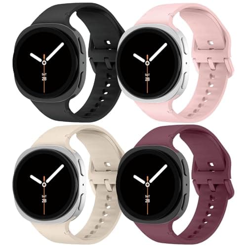 Silicone Bands for Samsung Galaxy Watch 8 Band 40mm 44mm Women Men, No Gap Soft Sport Replacement Strap for Samsung Galaxy Watch 8 Classic Band 46mm