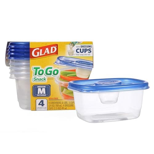 Glad GladWare To Go Snack Food...ishwasher Safe, 24 Oz, 4 Count