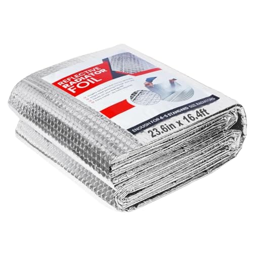 Reflective Insulation Roll 23.6 in X 16.4 FT, Window Insulation for Summer Heat, Double Side Aluminum Foil Bubble Shield for Windows, Roof, Garage Door