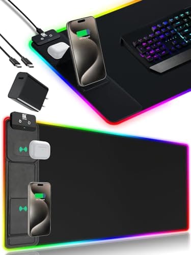Miroddi XXL RGB Mouse Pad w/ 15W Wireless Charging Pad (31.49" x 15.75") $30