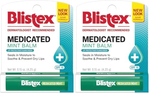 Blistex Medicated Mint Lip Balm (Pack of 2)