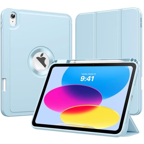 MoKo for iPad (A16) 11th Generation 2025 11-inch/10th Generation 10th 2022 10.9 inch Case with Pencil Holder, Smart Trifold Protective iPad Case with Soft TPU Back Stand Cover,Auto Wake/Sleep,Sky Blue