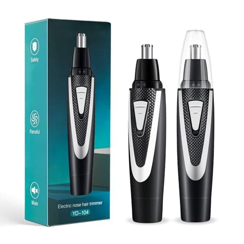 KEEYMENT 2Pcs Nose Hair Trimmers for Women Men, Precision Painless Multifunctional Ear and Nose Hair Trimmer, Waterproof No Pull & Snag Battery Operated Nasal Cutter for Ear, Eyebrows, Beard Grooming