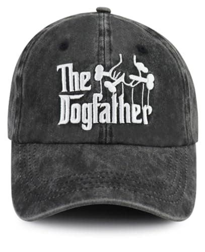 Dog Dad Gifts for Men, Puppy Owner Decorations Baseball Cap, Dog Party Favors Hats, Father's Day Christmas Birthday Gifts for Papa Husband Uncle Him Black