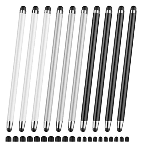Stylus (10 Pcs), 2-in-1 Stylus Pen for Touchscreen, High Precision and Sensitivity, Suitable for iPad/iPhone/Nintendo Switch/Samsung/Android Smartphone and Tablets, Compatible with All Touchscreen