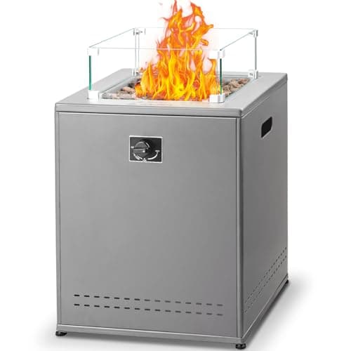 20" Square Smokeless Propane F...ckyard, Garden, Camping (Grey)