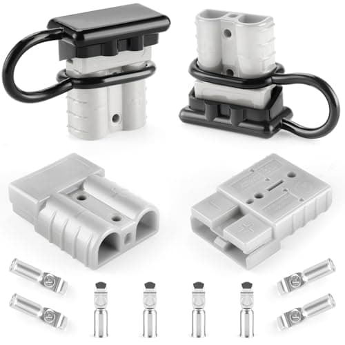 JUSTTOP Connector 4PCS,175Amp 12V to 36V Battery Quick Connect/Disconnect Connector Wire Connectors Plug Kit for 1/0 AWG Cables,Set for Car Bike ATV Winches Lifts Motors More,Gray
