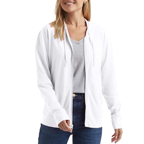 Hanes womens Slub Jersey fashion hoodies, White, X-Large US