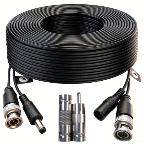 LETONDA 1 Pack 16.4ft (5M) 4K Ultra HD BNC Video Cable Wire, Security Camera Extension Cable, All-in-One Siamese CCTV Power Cable for DVR System, Includes 2 BNC Connectors