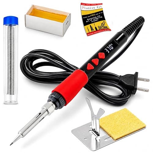 Plusivo 60W Digital LED Soldering Iron Kit w/ Solder Wire, Flux Paste, Stand & Sponge $4.99 + Free Shipping w/ Prime