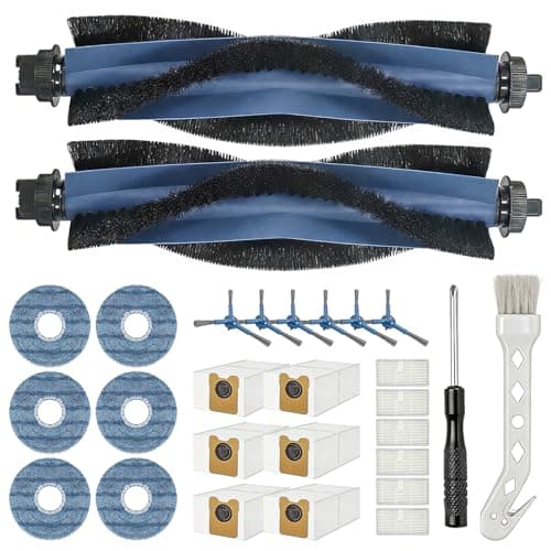 28-Piece Replacement Parts Kit for eufy Omni C20 Robot Vacuum, Includes 2 Main Brushes, 6 Side Brushes, 6 HEPA Filters, 6 Dust Bags, 6 Mop Pads & Maintenance Tools - Full Refill Accessories