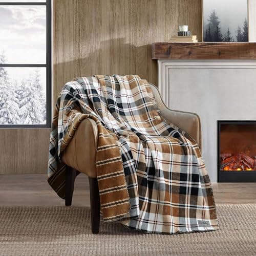 Eddie Bauer - Throw Blanket, U...ilhead Plaid Beige, 60" x 70")