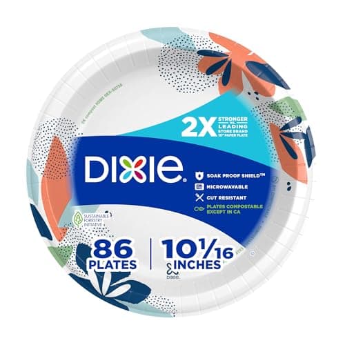 Dixie Large Paper Plate 86-Pack for $6 + free shipping w/ Prime