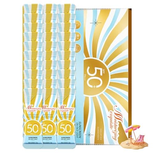 30 Pack Mini Sunscreen SPF50+ PA+++, Travel Size Sunscreen for Face and Body, Mini Sunscreen Bulk for Vacation, Outdoor Sport, Daily Use, Summer Party, Waterproof, Lightweight, Non-Greasy, Hydrate