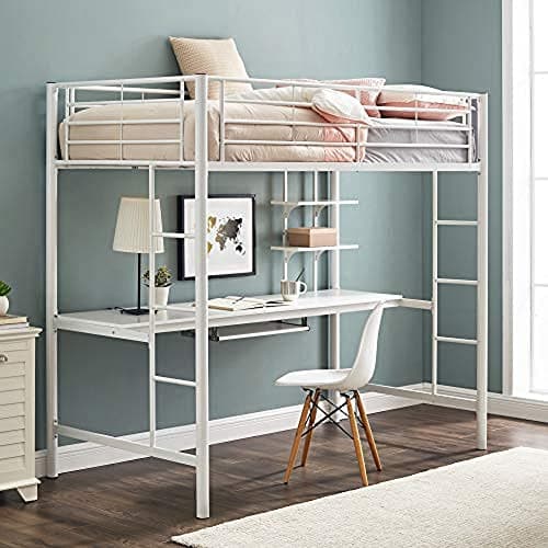 Walker Edison Timothee Urban I...k Bunk Bed, Full Double, White