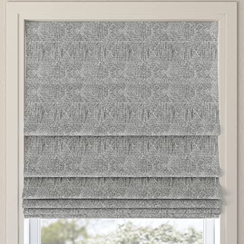 Sun Zero Tompkins Tonal Geomet...s Roman Shade, 35" x 64", Gray