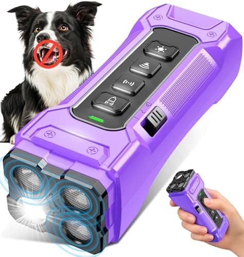 Zahawei Dog Bark Deterrent Devices, Anti Barking Device 3X Ultrasonic Bark Control Device 50ft Range, Rechargeable & Safe Dog Training Tool for Quiet Walks and Peaceful Homes