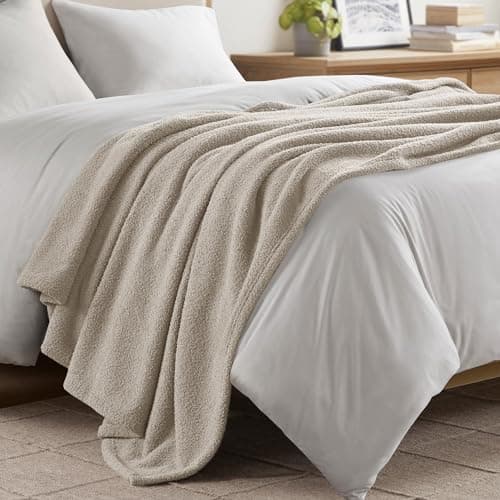 Madison Park Fuzzy Knit Blanke...Bed, Couch & Sofa, King, Taupe