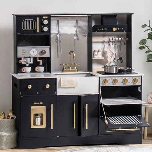 ROBOTIME Wooden Play Kitchen f...t, Gift for Girls Boys Ages 3+