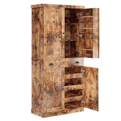 IRONCK Kitchen Pantry Cabinet ...ry, Living Room, Vintage Brown