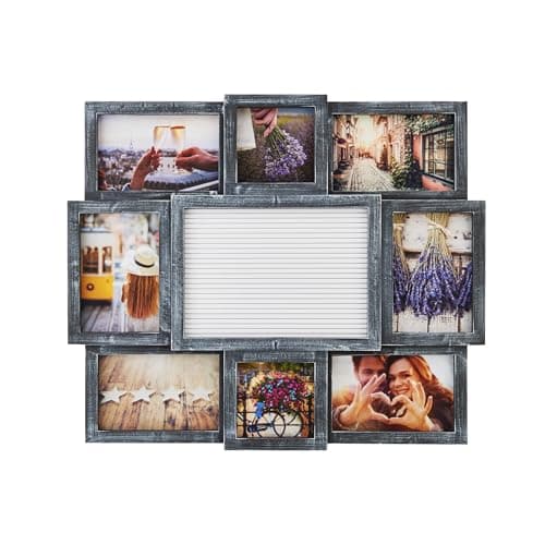 MELANNCO Collage Picture Frame...ecor, Distressed Black Plastic