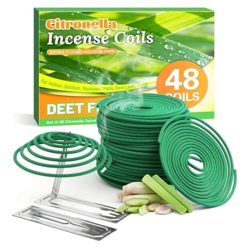 48-Piece FIRIK Citronella Mosquito Repellant Incense Coils w/ 2 Holders (Natural Lemongrass Fragrance) $5.99 + Free Shipping w/ Prime or on $35+